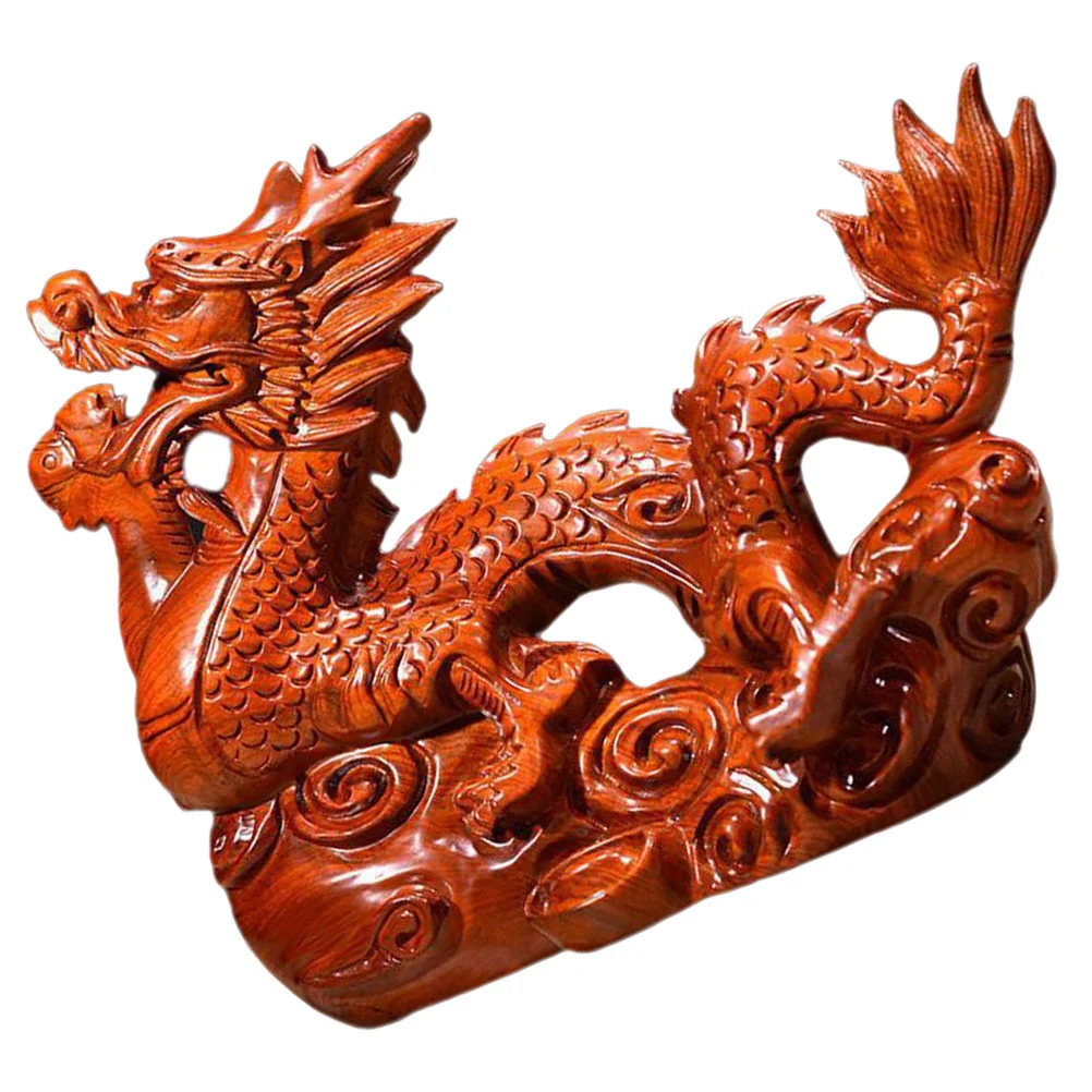 

Wooden Chinese Fengshui Dragon Figurine Statue Mini Year The Dragon Gift Chinese Zodiac Dragon Figurines Wood Hand Carved