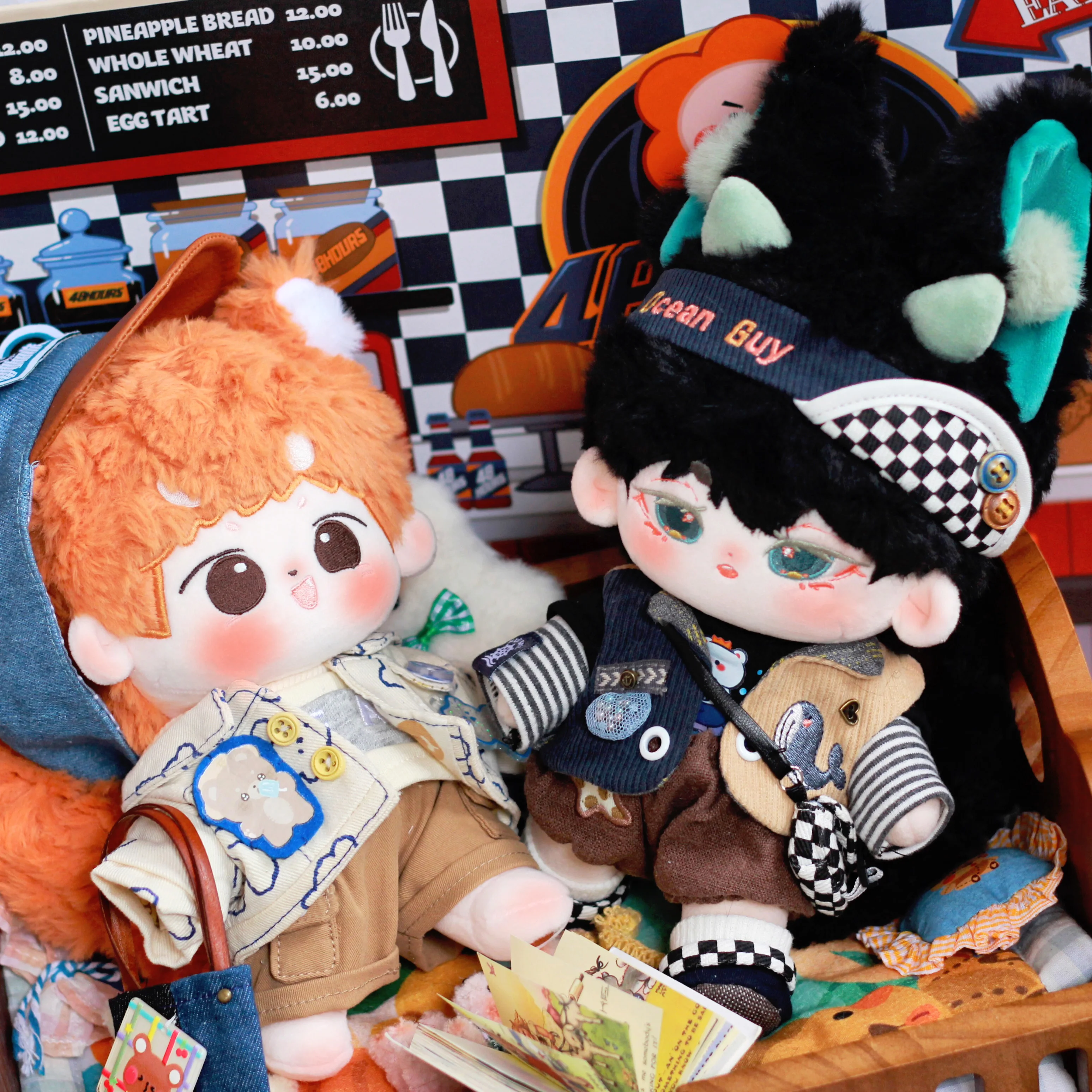 

Плюшевая набивная кукла без свойств, голая кукла с ушками зверя, 20 см, сменная одежда, наряд, игрушка со скелетом, косплей, рождественский под...