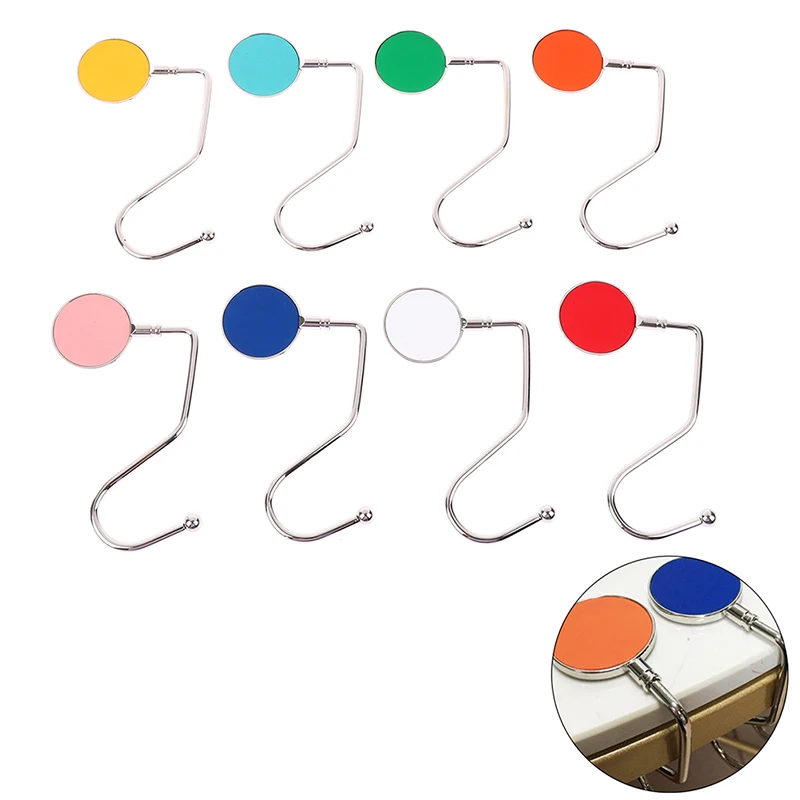 

1 Pcs Portable Metal Bag Purse Handbag Hanger Foldable Hanging Table Desk Hook For Bathroom Kitchen Organizer