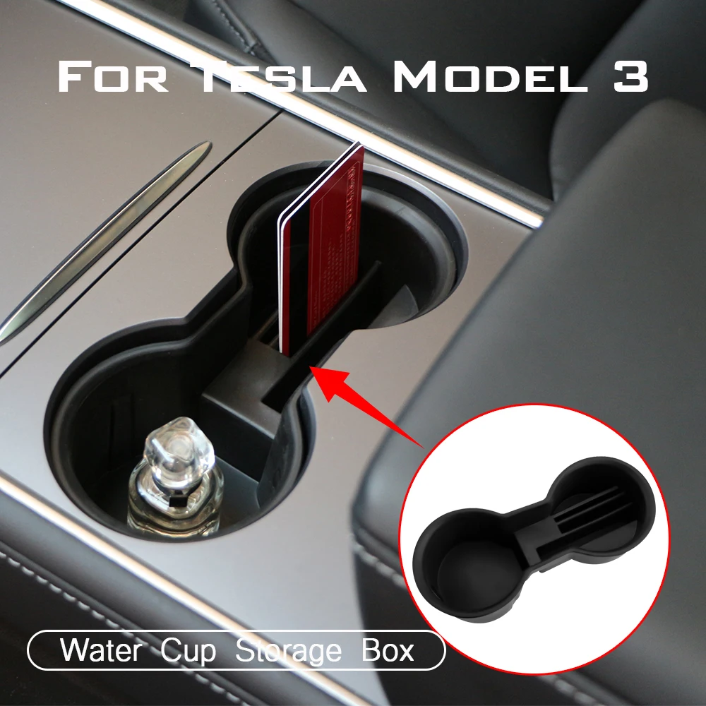 

Автомобильный держатель для стакана с водой, коробка для хранения Tesla Model 3, модель Y 2021, 2022, центральная консоль, вставка, подставка для чашки, держатель карты, чехол, аксессуары