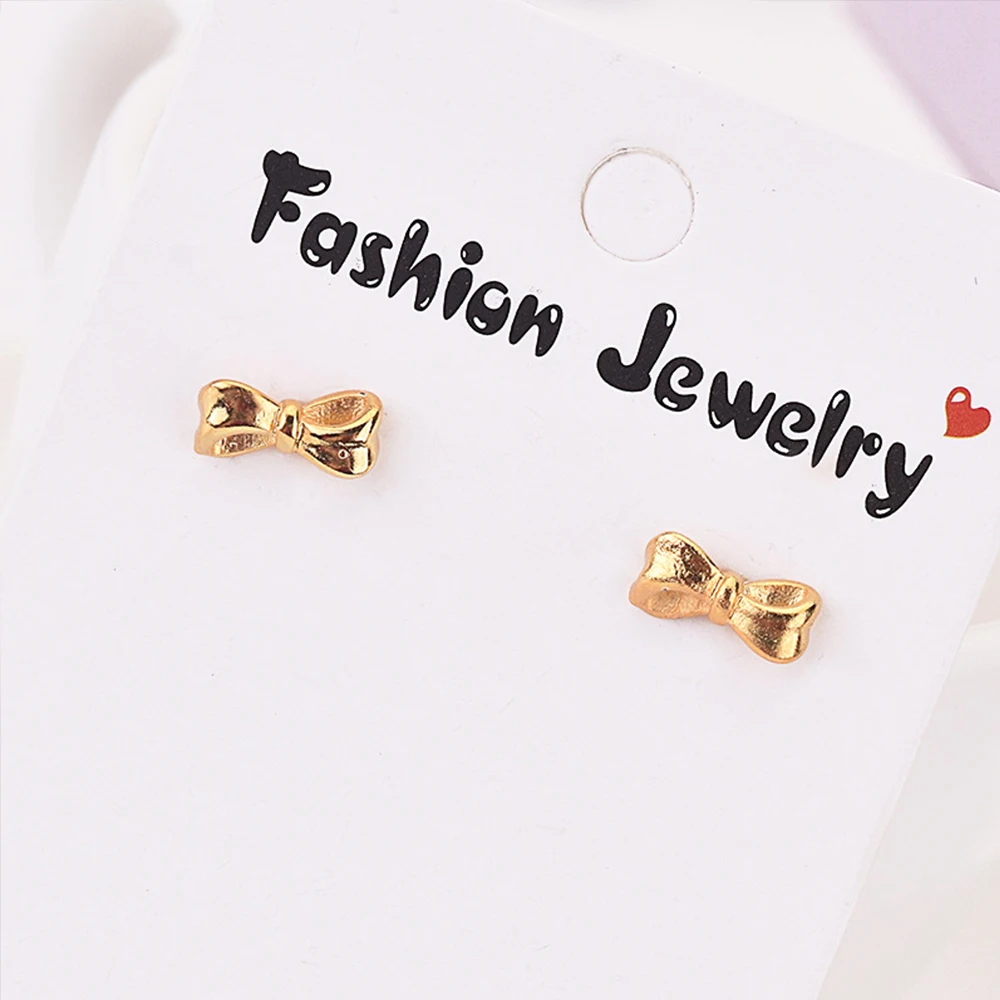 

FY 2022 Brass Plated Gold Earrings Placer Gold Jewelry Simple Bow Ears Women's Jewelry Women's Model Cute Student Office worker