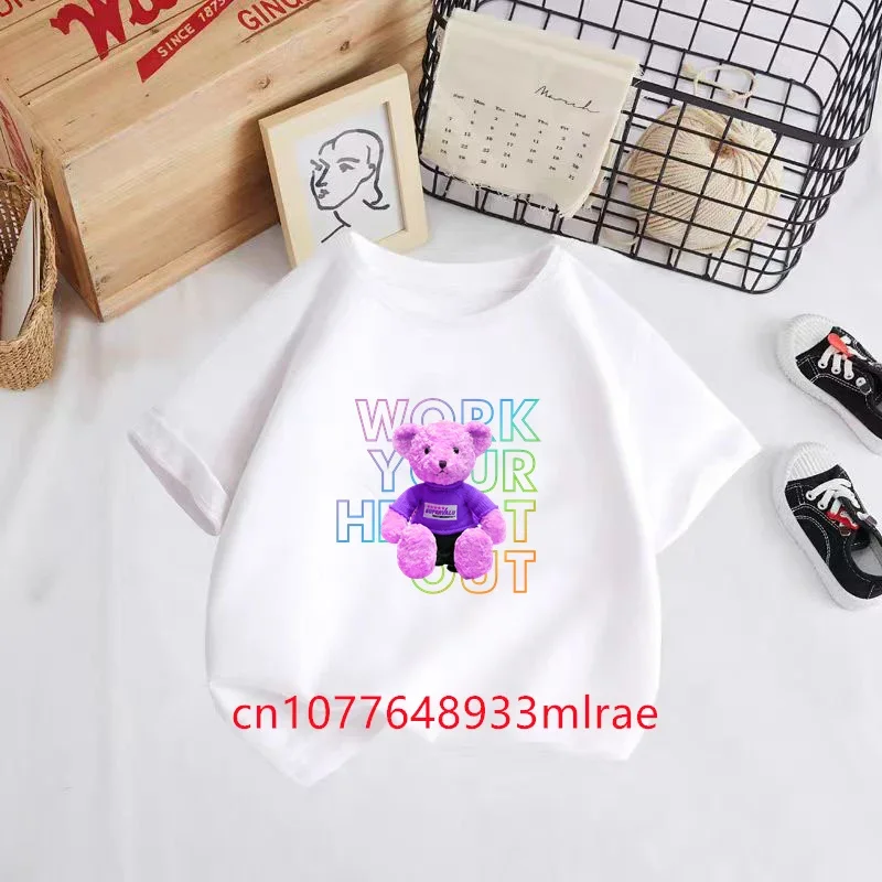 Модная Летняя Футболка Унисекс С Принтом Медведя Милый Топ Короткими Рукавами И