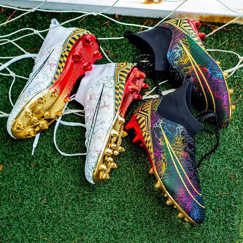 Soccer Shoes Men's And Women's High-end 2-color Mandarin Duck Electroplating Sole 35-47 Outdoor Sports  Professional Training