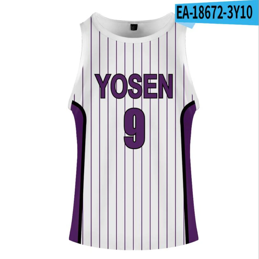 Школьная форма из Аниме Kuroko No Basuke Basket Yosen мурасакибара Атсуси Джерси спортивная