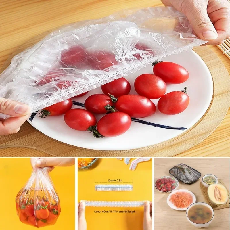 

Storage Fresh Fruit Bags Cover Grade Food Saver Wrap Plastic Lids Vegetable Food Bags Disposable Food Elastic Keeping Kitchen