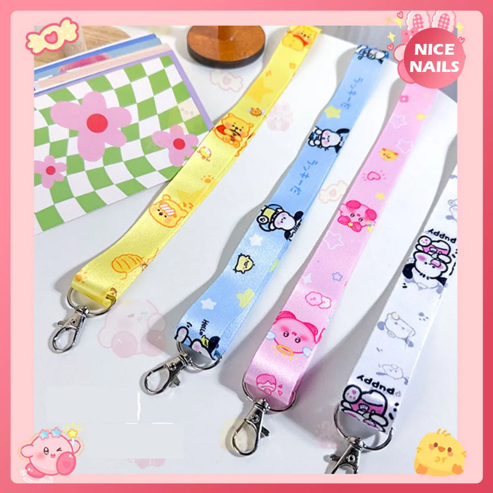 

Kawaii Adjustable Phone Lanyard Kirby Cinnamoroll Kuromi Neck Cord Lanyard Strap Outdoor Anti-Lost Card Case Camera Lanyard