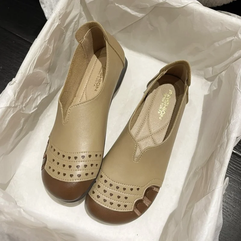 

Female Flats Retro Literary Mid-mouth Flat Shoes Soft Sole Wild Breathable Casual Fashion Comfortable Women's Single Shoes 2023