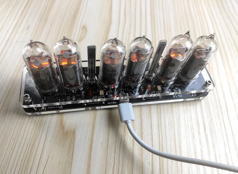 GHXAMP 6-bit IN14 светящийся трубчатый часовой модуль Nixie часы Аудио Аксессуары Diy USB 5V с