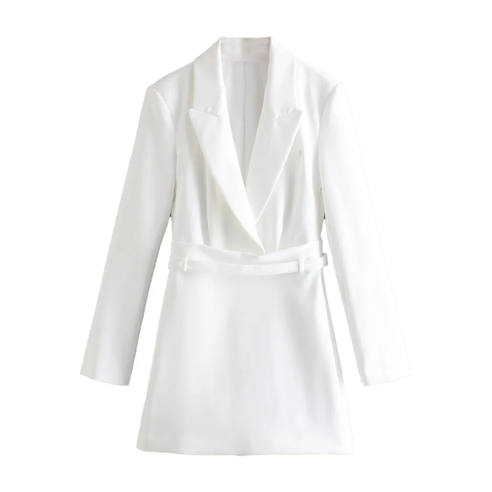 

Женское весеннее Новое модное белое Повседневное платье-блейзер DiYiG WOMAN2022, шикарная Женская юбка с длинным рукавом и лацканами в стиле ретро