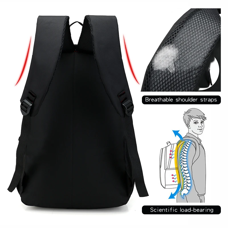 Casual Men's Backpack Waterproof Oxford School Backpack for Teenagers Boys 14 Inch Laptop Bags Daily Quality School Bags Travel