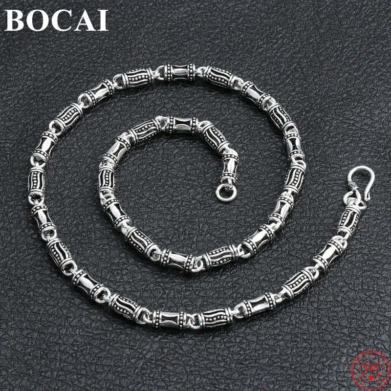 

Мужское и женское ожерелье из серебра 2023 пробы с бамбуковой цепью