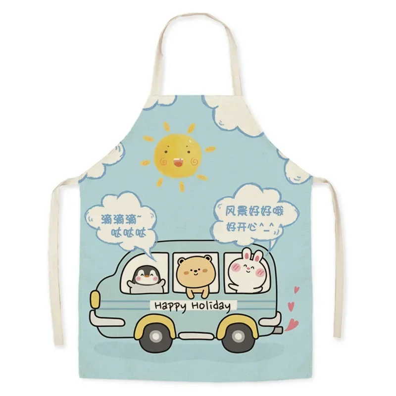 Фартуки для кухни с милым медведем взрослых и детей домашний фартук готовки