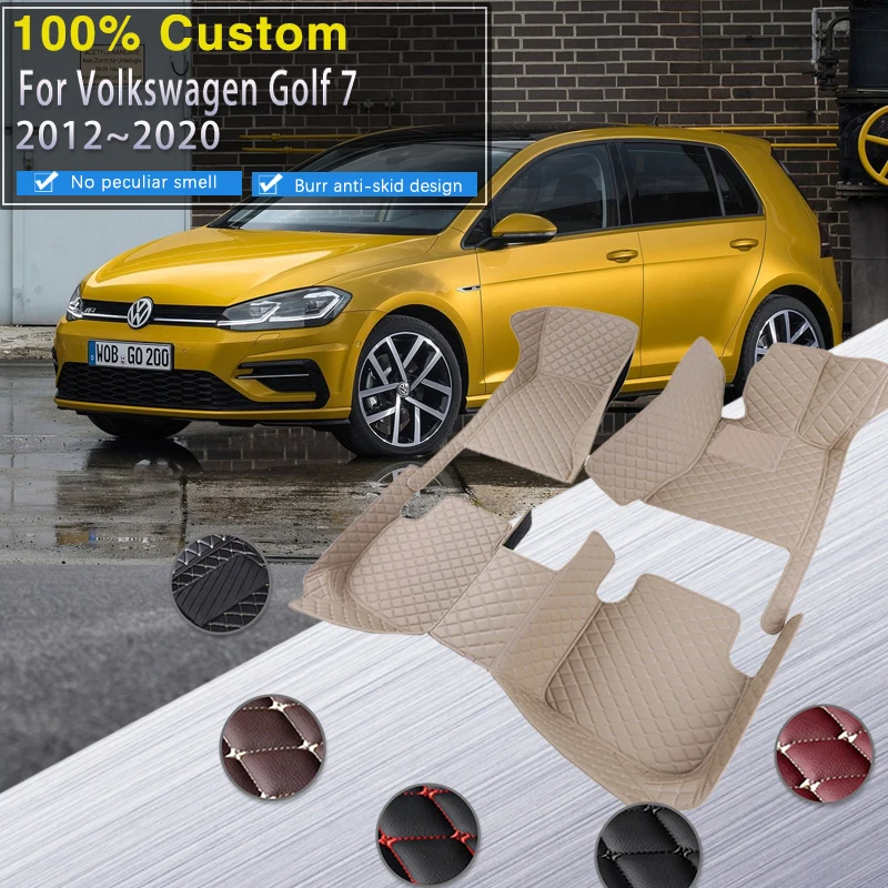 

Car Floor Mats For Volkswagen VW Golf 7 7.5 GTE GTD GTI 2012~2020 Carpets Leather Mat Rugs Pad Interior Parts Car Accessories