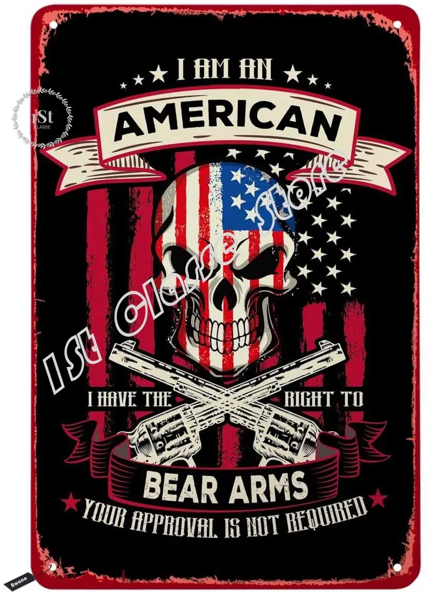 Металлический браслет с американской надписью «I Am American I есть право нести руки»