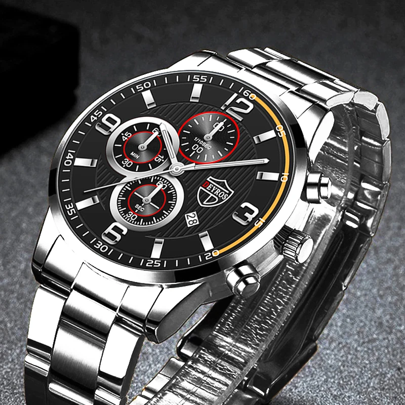 

Relogio Masculino Fashion Mens Stainless Steel Watches Luxury Men Business Calendar Quartz Wrist Watch Man Clock Montre Homme