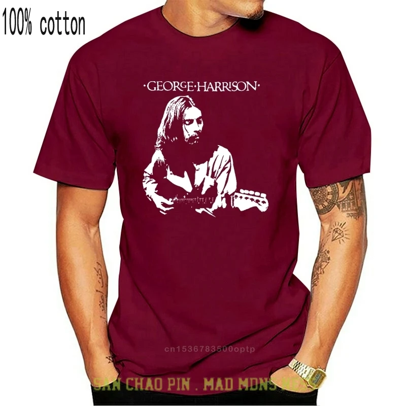 

Футболка мужская с принтом, хипстерская рубашка с коротким рукавом, с портретом Джорджа Харрисона