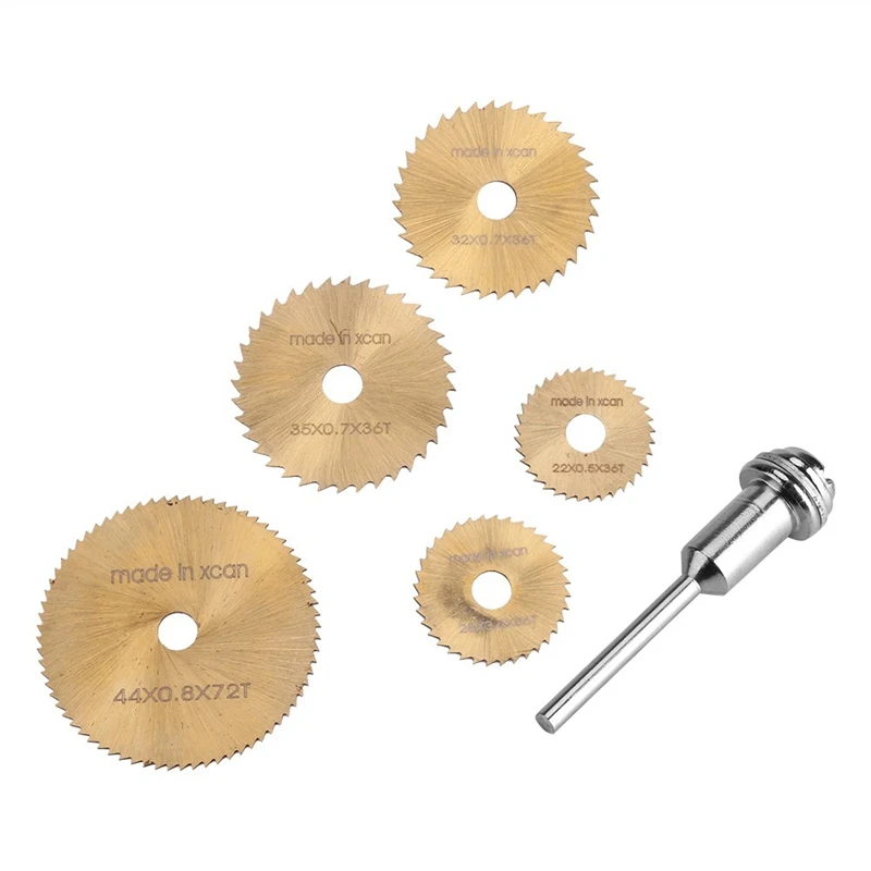 

6Pcs HSS Circular Saw Blade Set Circular Cutting Blades Mandrels Drills Rotary Tools For Wood Cutting Wheel