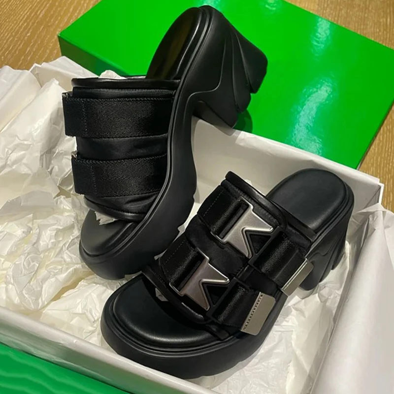 

Women Chunky Slippers Platform High Heels Sandals Summer Shoes 2023 Designer New Flip Flops Party Shoes Sexy Pumps Dress Slides