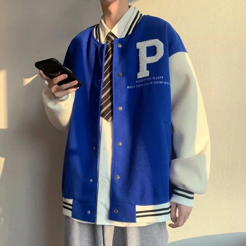 

Spring and Autumn American Flocking Embroidered Jacket Street Hip-Hop Loose Men's and Women's Same Baseball Jacket Streetwear