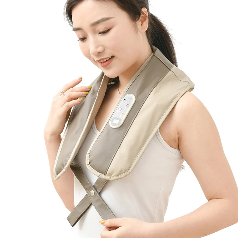 

U Shape Heat Kneading Infrared Back Shoulder Neck Massager Electrical Shiatsu Knocks Cervical Massage Shawls Pain Relief Device