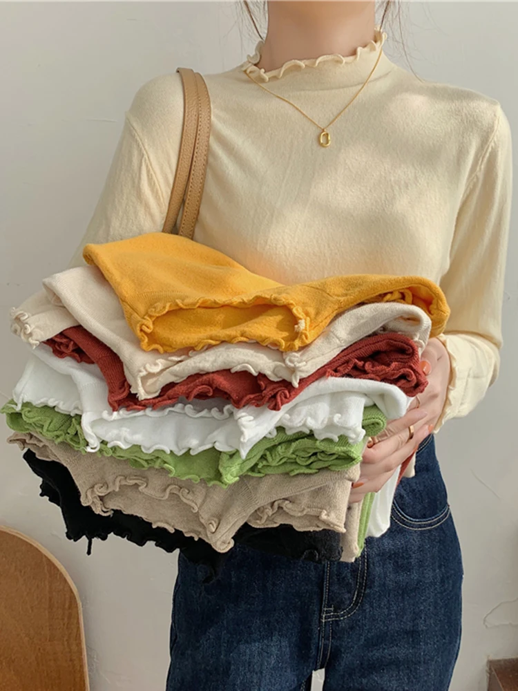 Новинка 2024 женский свитер AOSSVIAO Осенний пуловер с длинным рукавом базовый топ