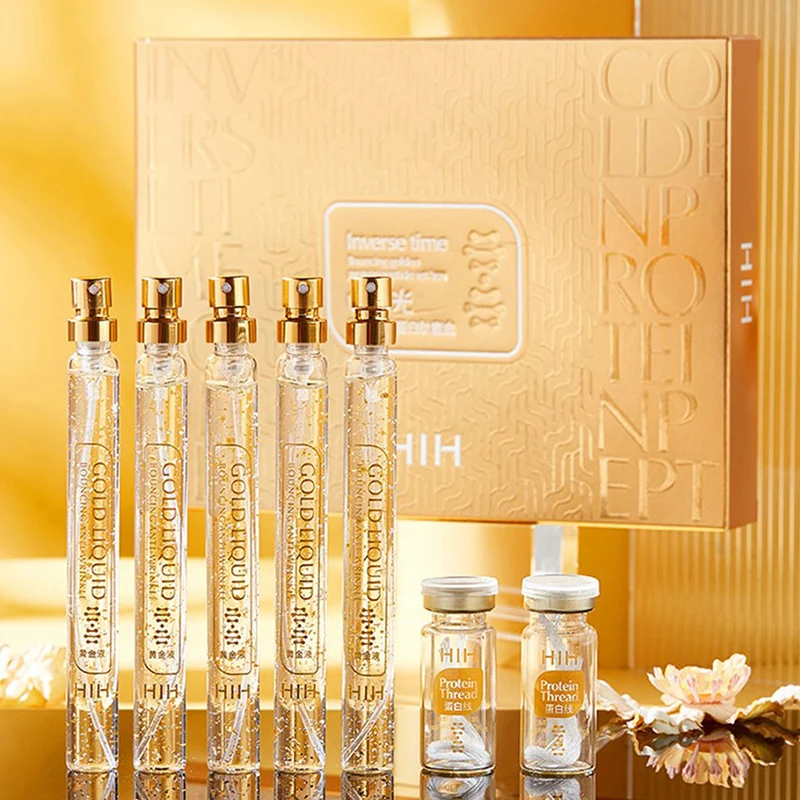 

24K Gold Face Serum Active Collagen Silk Thread Facial Essence Anti-Aging Smoothing Firming Moisturizing Hyaluronic Skin Care
