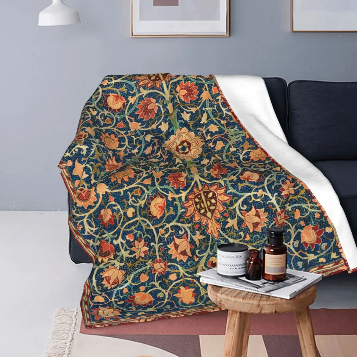 

William Morris Holland Park Blankets Flannel Spring Autumn Portable Warm Throw Blankets for Bed Car Bedding Throws