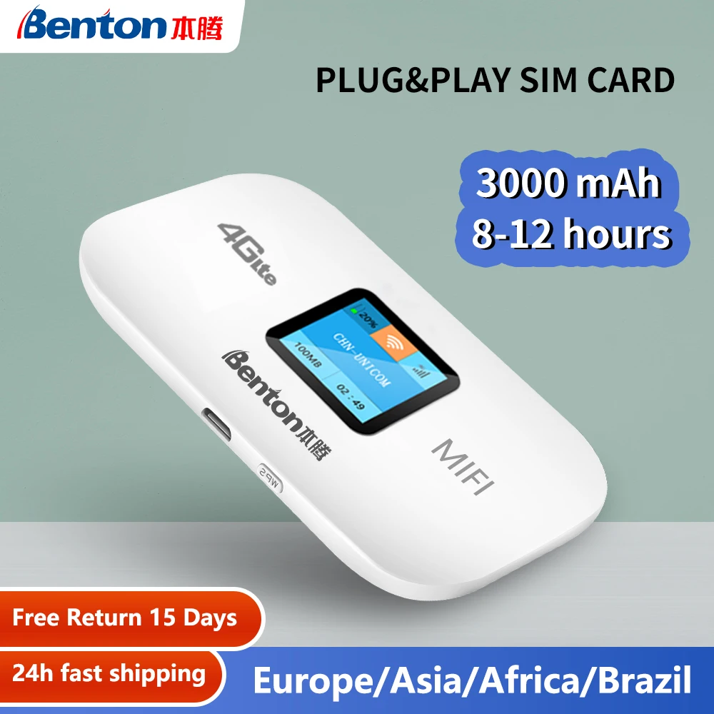 Benton Wifi Router Portable Mini 3G4G Unlocked Lte Mifi Pocket With Sim Card Unlimited Internet For Cottage Mobile Wifi Hotspots