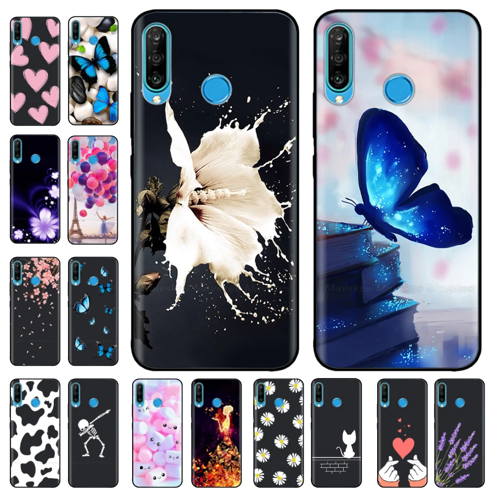 

For Huawei P30 Lite Case Soft Black Silicone Back Cover Phone Case For Huawei P30 Pro VOG-L29 ELE-L29 P30 Lite Case Coque Bumper