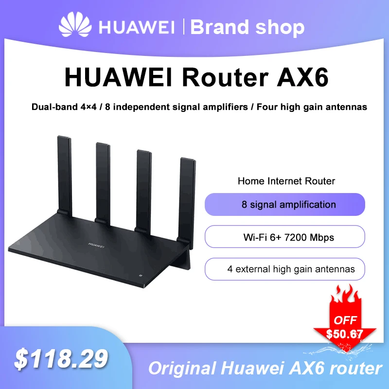NEW Huawei WIFI Router AX6 Dual-Band 7200Mbps Huawei Wireless Router AX6 4K QAM 8 channel Signal Four Amplifier WIFI 6 5G router