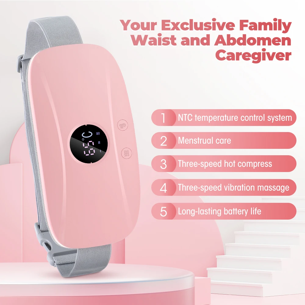 Электрический массажер для эпохи Вибрирующая грелка теплый пояс менструальной