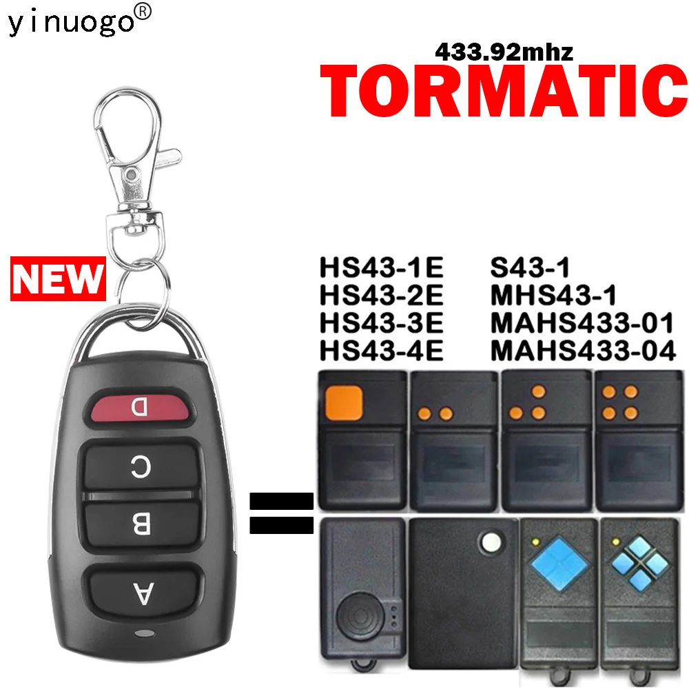 

TORMATIC HS43-1E HS43-2E HS43-3E HS43-4E MHS43-1 MAHS433-01 MAHS433-04 S43-1Дистанционное управление гаражными воротами 433,92 МГц с фиксированным кодом