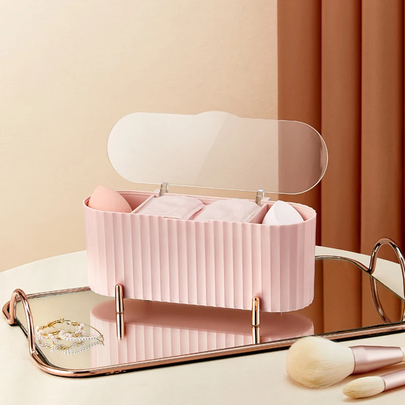

Hot New Cotton Swab Makeup Box Desktop Make Up Container with Transparent Lid Organizer Storage Box for Cotton Swab Storage Box