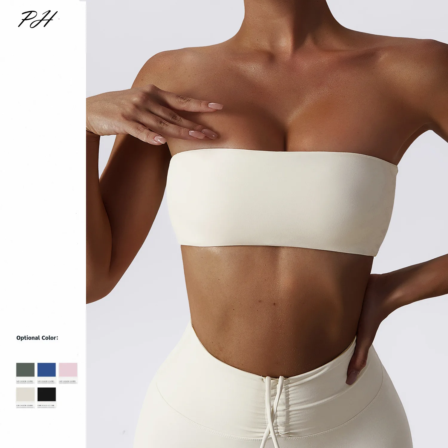 

Women Strapless Yoga Bras Sexy Push Up Sport Bra Yoga Crop Top Gym Fitness Top Bra Breathable Beauty Back Top 2023
