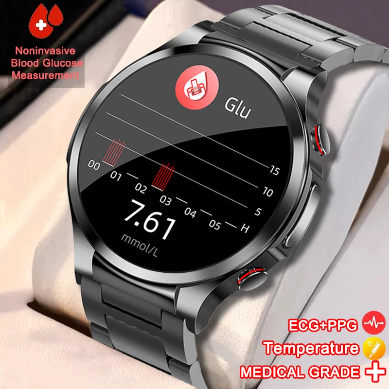 

2023 Blood Glucose Smart Watch Men ECG PPG Heart Rate Body Temperature Monitoring Smart Watches IP68 Waterproof Fitness Tracker