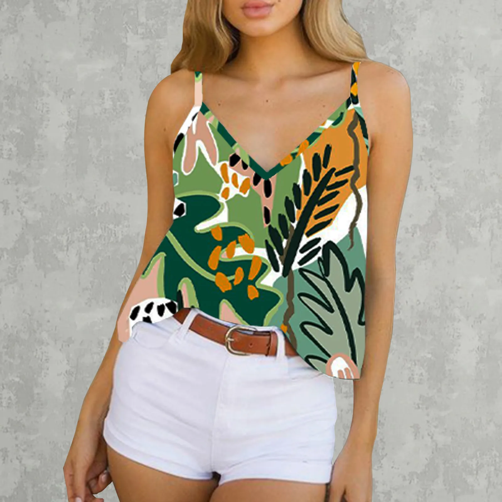 

Майка женская летняя с цветочным принтом, повседневный модный Топ в Корейском стиле, Женская винтажная пляжная одежда в стиле Харадзюку, 4