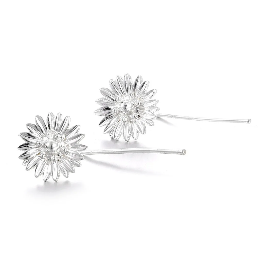 

KYTRD Delysia King New Daisy Earrings Cute Girls Sunflower Long Ear Studs Gift for Best Friend