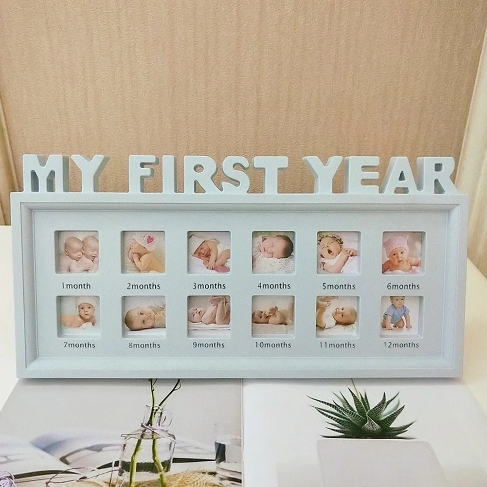 

12 Months Infant Picture Home Decor My First Year Photo Frame Souvenirs Moments Display Desktop Girls Boys Newborn Baby Show PVC