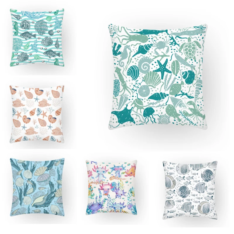 Бархатная подушка в виде раковины 45x45 см