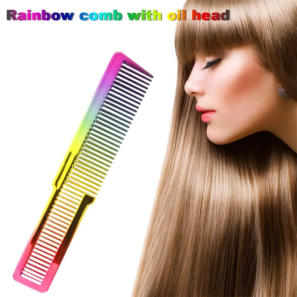 

Hairdressing Tool Clear Scale Colorful Rainbow Comb Haircut Hairdressing Comb Styling Combs Electroplating Barber Comb