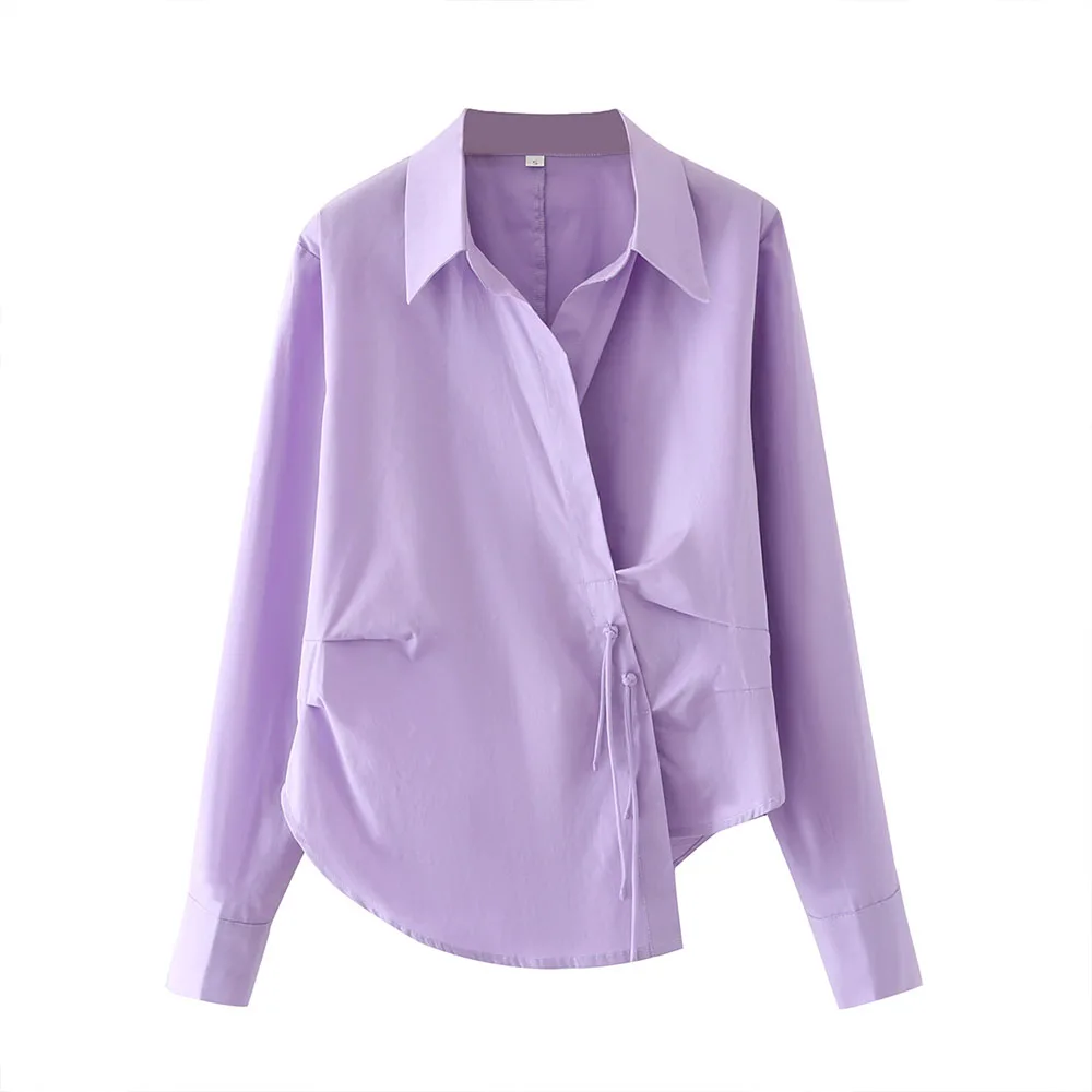 

ZATRHMBM 2022 женские весенние и летние новые повседневные модные розовые аксессуары с V-образным вырезом и карманами модные женские блузки 2022