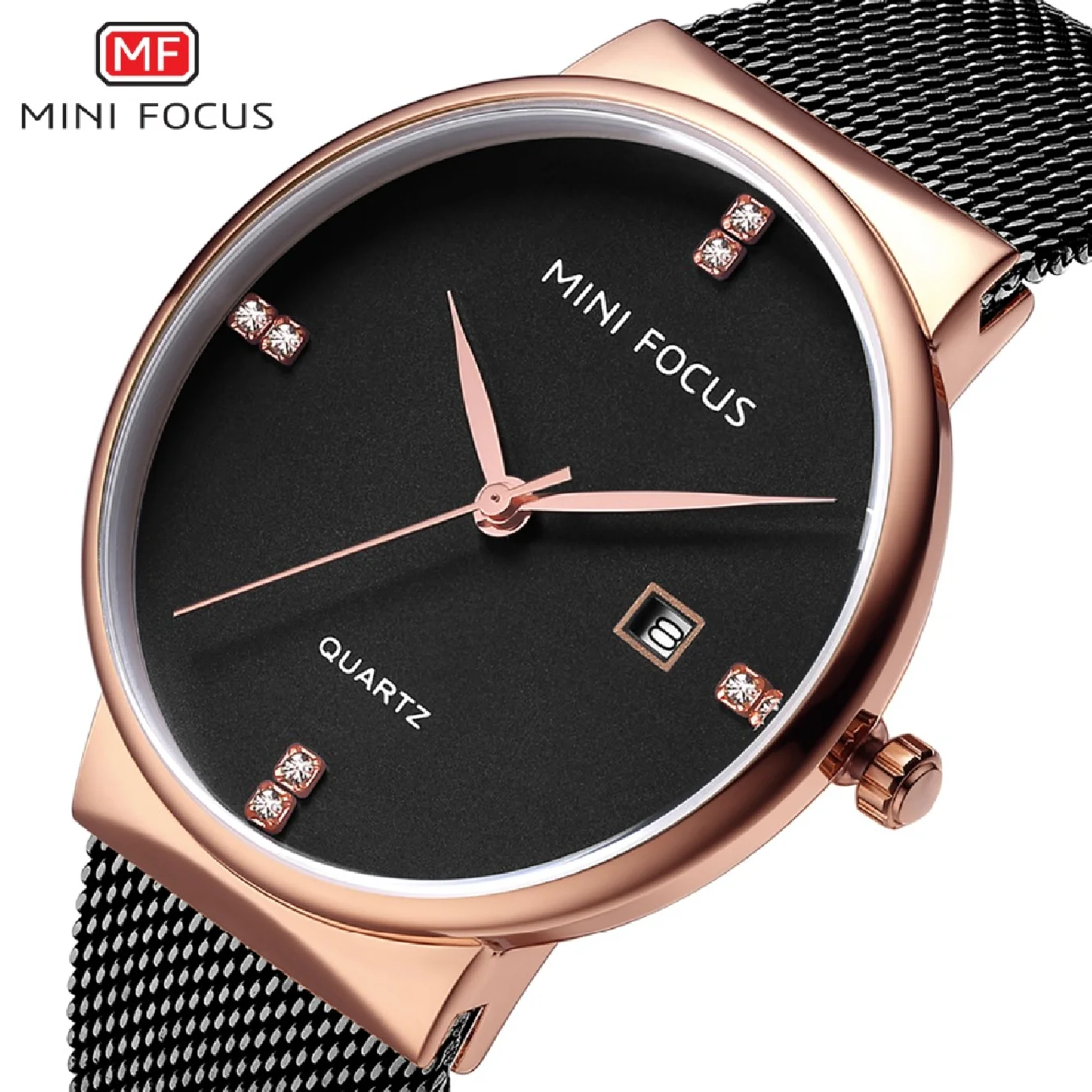 

MINI FOCUS Top Brand Men's Watch Stainless Steel Bands Waterproof Business Watche Men Calendar Display Watches Clocks Gift
