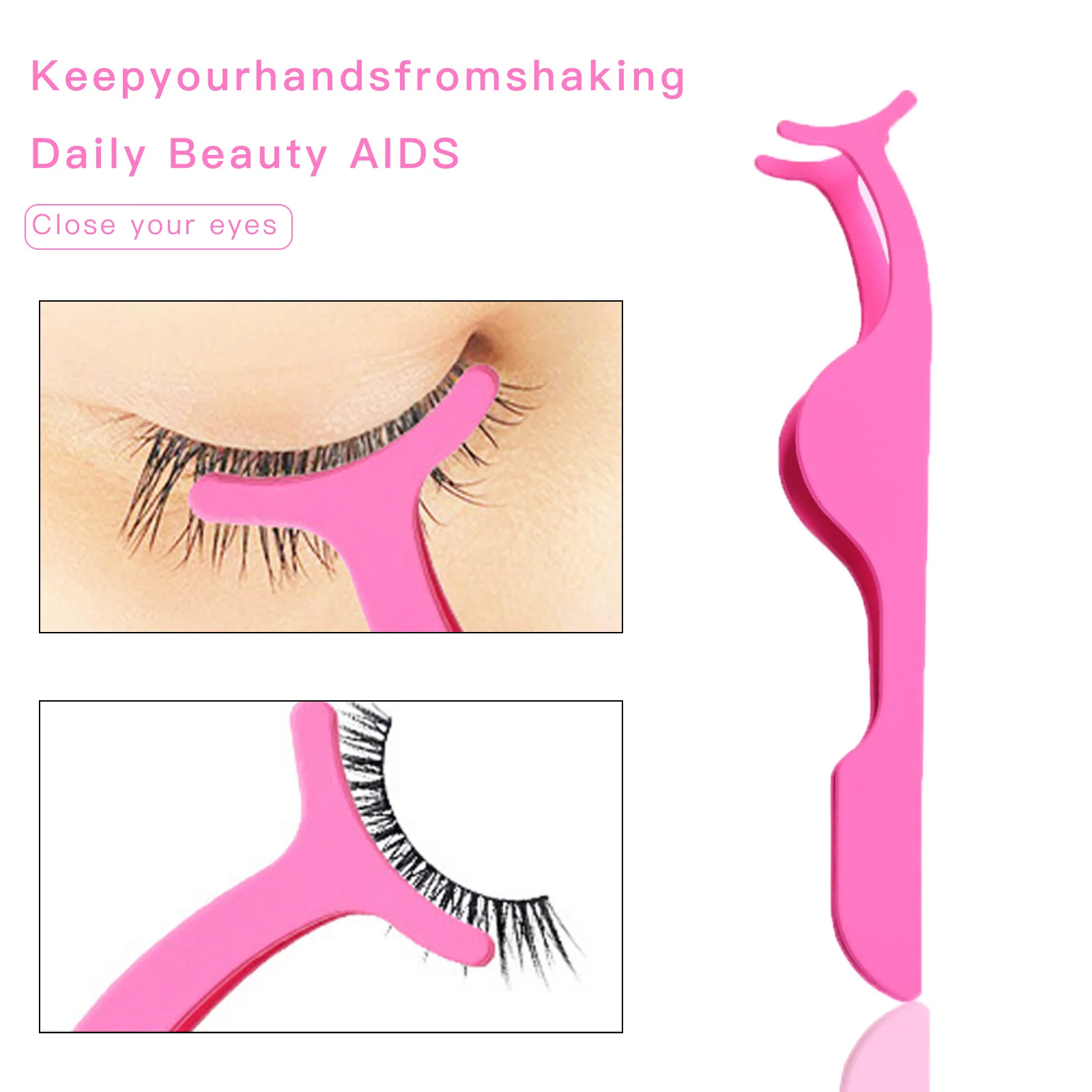 

Magnet False Eyelash Tweezers Beauty Tools Magnetic Eyelash Curler Assistant Pink Tweezers Stainless Steel