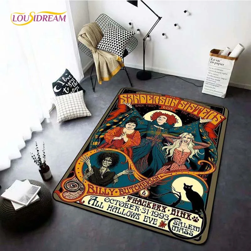 Halloween Hocus Pocus Area Rugs for Living Rome horror Carpet Bedroom Soft Floormat Antislip Doormat Home Decor Gift Picnic