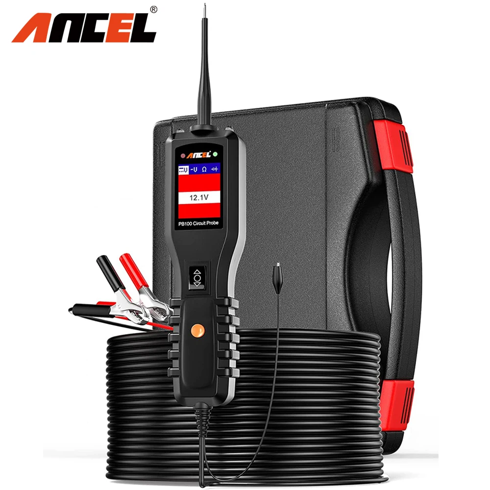 ANCEL PB100 Automotive Power Circuit Probe Tester 12V/24V Car Test Light Electrical Diagnostic Tool Master Kit Voltage Tester