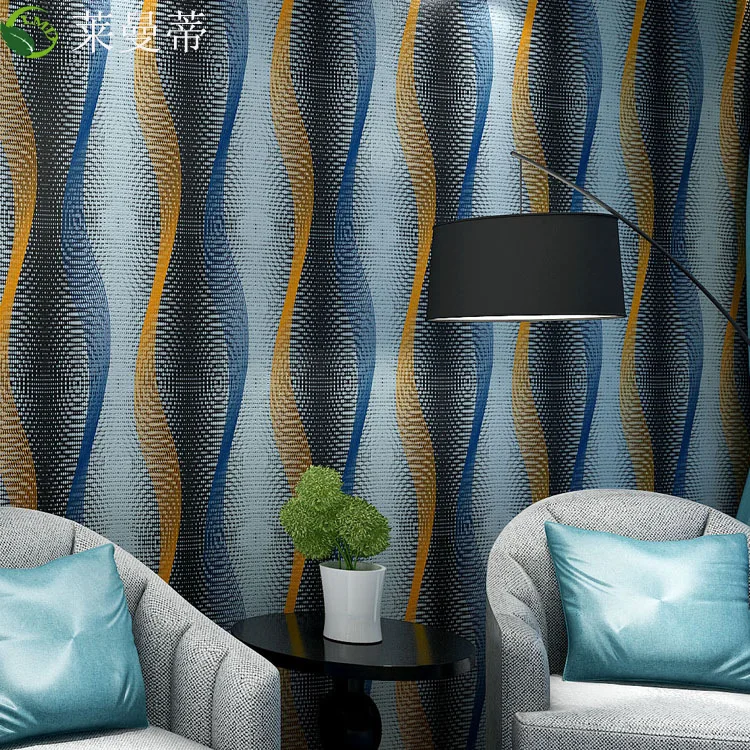 

Foreign trade 3D stereo deep embossed wavy wallpaper bedroom living room TV wall hotel room KTV private room wallpaper