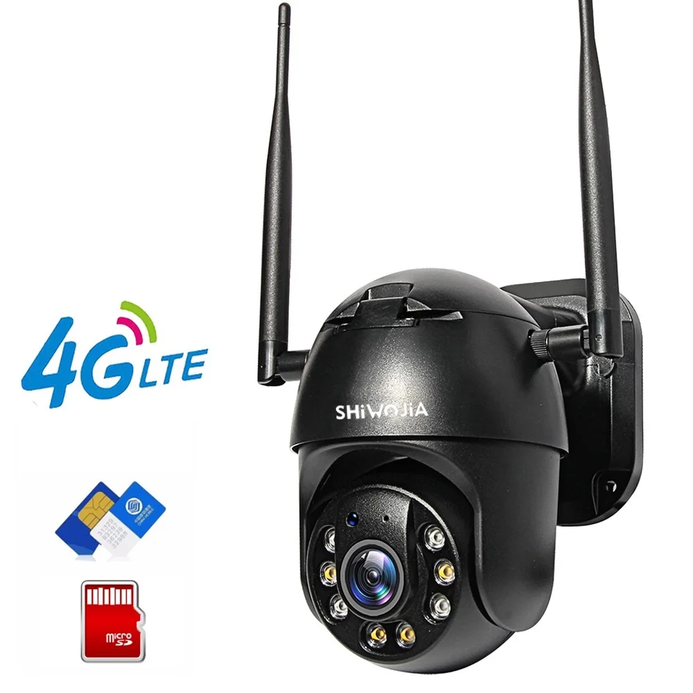 

Discount IP Camera 4G SIM Card Wifi 4X Digital Zoom PTZ Video Surveillance Black Dome Wireless GSM Security Outdoor P2P EU