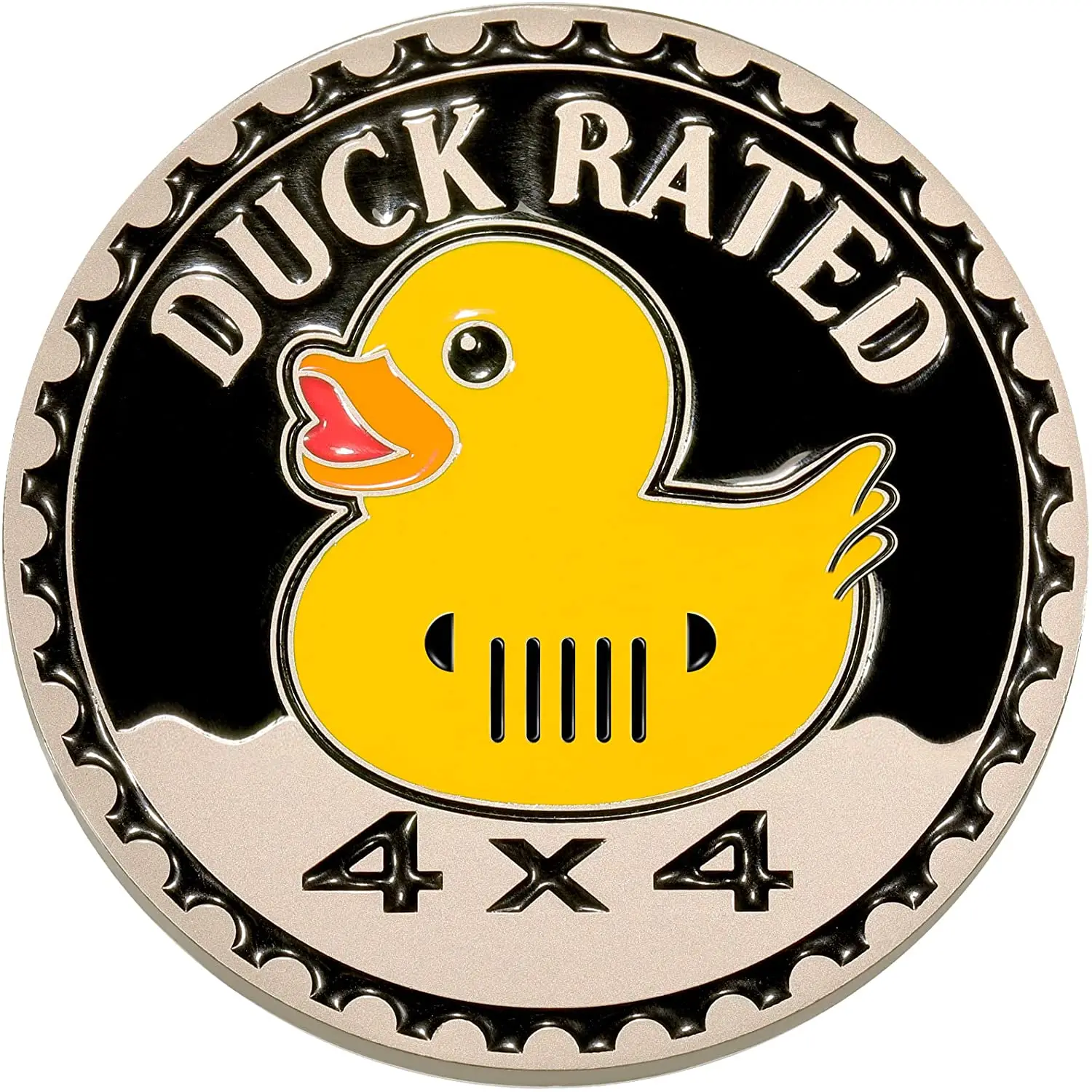 

Duck Rated Car Emblem 4 x 4 Metal Automotive Badge 3D Metal Car Badges Emblems Round Emblem