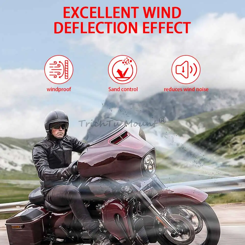 Фото 7-дюймовый верхний ветровой дефлектор (сплиттер) для Harley Touring Electra Street Glide Special Ultra Limited 2014-2025 №4