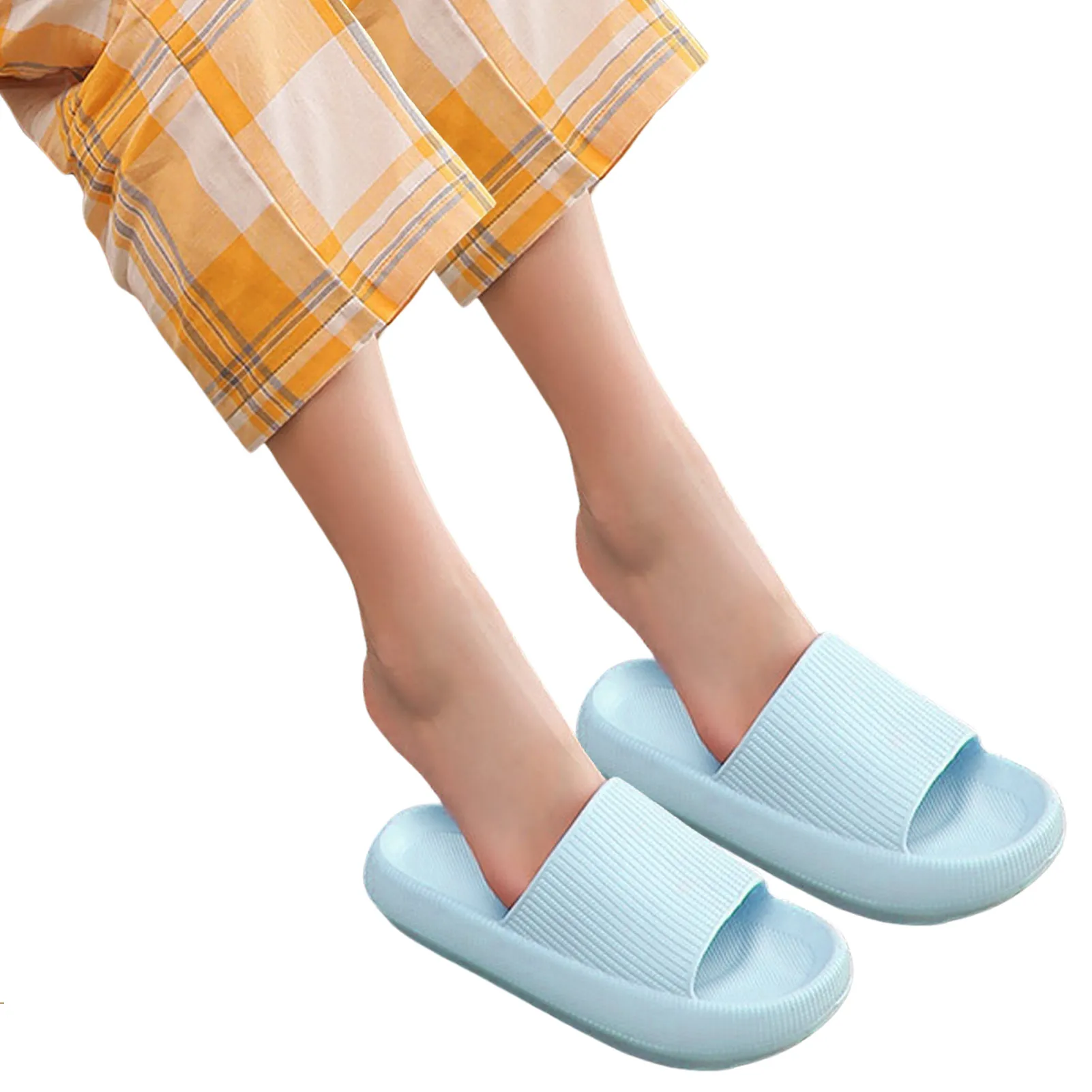 

Bath Slipper Sandal Bathroom Pool Non-Slip Slippers Open Toe Slides Home Bathroom Lightweight EVA Slippers Cushioned Thick Sole